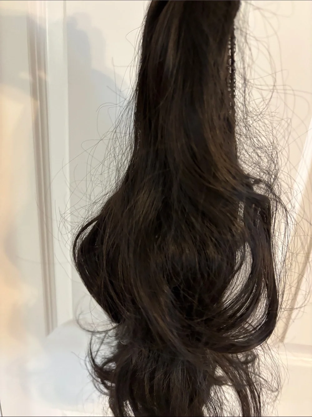 Black/Dark Brown Curly Clip-In Hair Extension/ponytail